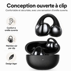 Rwan - Écouteurs ouverts à pince - noir-Conviennent à la musique, aux appels, aux déplacements, à l’exercice et aux activités quotidiennes