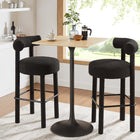 Modway - Lippa 28 po Carré Bois Bar Table, Noir Naturel-Socle métallique résistant aux éclats