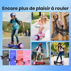 Gyrocopters - Hoverboard PRIME pour enfants - Vitesse de 15 km/h - 300 W - 6,5 pouces - Roues LED - Haut-parleur Bluetooth - Bleu-Pneus tout-terrain larges de 6,5 pouces