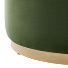 Modway - Tilden Grand Velours rond de performance de 29" Rembourré Ottoman - Moss Green Natural-Arrivée entièrement assemblée