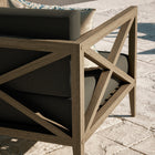 Modway - Northlake Terrasse extérieure Teck Fauteuil, Gris silex-Cadre à dos croisé