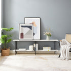 Manhattan Comfort - Console moderne Celine 70,87 po - Blanc-Dessus de table en bois manufacturé de haute qualité avec placage