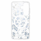 Kate Spade - Étui protecteur avec aimants pour Samsung Galaxy S26, Parterre de fleurs bleues-Ornements luxueux en argent et cristal
