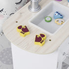 Qaba - Cuisine pour enfants avec micro-ondes et réfrigérateur - blanc-Fabriqué à partir de matériaux aux bords lisses, adaptés aux enfants pour un jeu en toute sécurité 