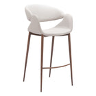 Zuo - Limay Tabouret de bar - Beige/Noyer-Support pour les bras