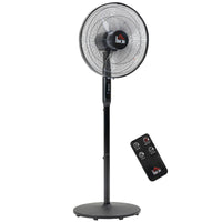 HOMCOM - Ventilateur sur pied 51 po H avec tête inclinée et minuterie pour chambre - noir-Dispose de 3 vitesses (élevée, moyenne, basse) 