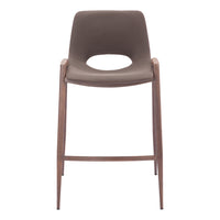 Zuo - Desi Tabouret de comptoir - Brun/Noyer - Ensemble de 2-Tissu en faux cuir doux et durable