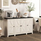HOMCOM - Buffet style ferme 47,2 po L - grain de bois blanc-Les étagères réglables s’adaptent à des objets de différentes hauteurs 