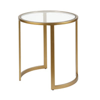 Hudson&Canal - Table d'appoint ron Mitera 20 po de largeur - Laiton-Un design contemporain moderne pour votre salon, votre chambre et plus encore
