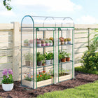Outsunny - Mini serre avec 3 étagères, 2 portes à enrouler- Portes à enroulement avec fermeture éclair pour un entretien facile des plantes et une excellente ventilation  

