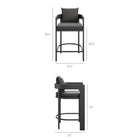 Modway - Tahoe Terrasse extérieure Aluminium pour patio Tabouret de comptoir - 36,5 po - Fusain-Finition revêtue en poudre