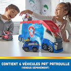 PAW Patrol - Pat' Patrouilleur transformable avec lanceurs de véhicules-Deux lance-vÉhicules : chargez ryder et son véhicule tout-terrain dans l'un des lance-véhicules, puis tirez sur le levier pour relever les portes et propulser vos jouets pat'patrouille. enfin, appuyez sur le bouton pour activer des effets sonores réalistes.