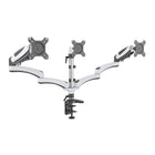 ShoppingAll - Support de bureau entièrement réglable à trois bras pour écran avec 2 bras pivotants - Blanc-Peut accueillir trois moniteurs 15"-32", chaque bras peut supporter un moniteur de 17,6lb/8kg avec des trous de montage VESA de 75mm x75mm ou 100mm x 100mm.