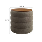 Modway - Mezzo Manche Tissu Boucle Ottoman de stockage - Caillou-Tissu boucle Tissu Rembourrage