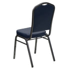 Flash Furniture – Chaise banquet empilable Hercules, dos couronne, vinyle marine, siège de 2,5 po, structure argentée, 4/paq-Rembourrage en vinyle marine