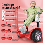 Gyrocopters - Hoverboard PRIME pour enfants - Vitesse de 15 km/h - 300 W - 6,5 pouces - Roues LED - Haut-parleur Bluetooth - Rouge-Technologie avancée d'auto-équilibrage anti-chute