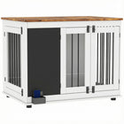 PawHut - meuble cage pour chien 39 po, table d’appoint pour grands chiens avec tableau noir-La cage pour chien de style mobilier fait également office de table d’appoint fonctionnelle 