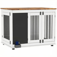PawHut - meuble cage pour chien 39 po, table d’appoint pour grands chiens avec tableau noir-La cage pour chien de style mobilier fait également office de table d’appoint fonctionnelle 