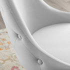 Modway - Adorn Touffe Performance Velvet Fauteuil d’appoint de salle à manger - Gris clair-Jambes noires effilées