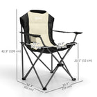 Outsunny - Chaises de camping pliantes avec porte-gobelet, chaises de camping rembourrées pour événements extérieurs, crème-La structure en métal peint offre un support solide et résistant à la rouille  