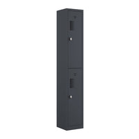 Ceha - Casier NH Series batterie de 1, 2 niveaux avec aérations avant à trous, gris graphite-Aérations avant à trous pour la circulation de l'air