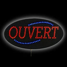 Cosco - Enseigne lumineuse LED Ouvert, 20 po x 11,2 po noir panneau d’affichage intérieur - texte français-Conçue pour un affichage intérieur en vitrine, le format de 20 po x 11,2 po est idéal pour les commerces, bureaux et environnements de vente