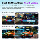 Vantrue - Caméra embarquée double S1 Pro MAX avant 4K arrière 2,5K avec carte SD 64 Go-Enregistrement événement tamponné sauvegardant quinze secondes de vidéo avant détection mouvement ou collision
