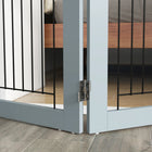 PawHut - Barrière pour animaux autoportante - pliable avec 2 pieds de support - gris-Couleur : Gris 