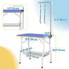 PawHut - Table de Toilettage pour Chien avec Bras Réglable - Bleue-Les étagères de rangement permettent de garder les accessoires de toilettage à portée de main
