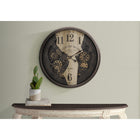 Monarch Specialties - Horloge - 30 po Rond - Horloge Murale - Mécanisme D'Engrenage - Brun - Transitionnel-Construit avec un cadre en plastique durable en finition brun foncé, avec une surface protectrice en verre transparent et un affichage analogique facile à lire