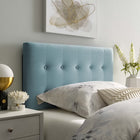 Modway - Emily Biscuit Touffé Performance Velvet Tête de lit jumelée, Bleu clair-Tissu résistant aux taches durable