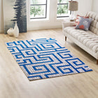 Modway - Nahia Labyrinthe géométrique Tapis de 5 pi l x 8 pi L - Ivoire gris clair et bleu-Tissage serré à poil bas