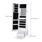 HOMCOM - Miroir dressing armoire à bijoux - 17,75 po L x 14,25 po l x 59 po H - blanc-Design simple avec une finition espresso qui s'accorde facilement avec la plupart des décors intérieurs 