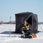 Outsunny - Tente De Pêche Sur Glace Pop-Up Pour 2 Personnes Avec Sac De Transport- Noir-Assez d'espace pour 2 personnes 