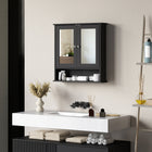 Kleankin - Armoire à pharmacie murale avec miroir - noir-MDF solide avec surface peinte pour plus de stabilité et un nettoyage facile 