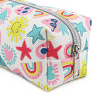 Fashion Stationery - Étui à crayons Sunny Icons - 8,27 po L x 2,76 po l x 2,95 po H - Blanc-1 compartiment à fermeture éclair