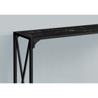 Monarch Specialties - 2126 Table D'Appoint - 48 po L/Marbre Noir/Console D'Entre Noir-3