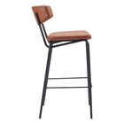 Zuo - Charon Tabouret de bar - Brun vintage - Ensemble de 2-Dimensions: 22,4 po L x 18,5 po L x 40,2 po H