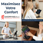 ShoppingAll - Support Tablette Portable Entièrement Réglable pour Téléphone/Tablette 4.7”-13” - Noir-Esthétique élégante et minimaliste - Son design moderne s’intègre parfaitement à tout espace de travail, que ce soit pour un usage professionnel, créatif ou pour le divertissement.