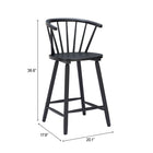 Zuo - Stenger Tabouret de comptoir - Noir - Ensemble de 2-8