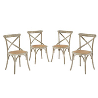 Modway - Gear Fauteuil d’appoint de salle à manger Ensemble de 4 - Gris-Jambes effilées
