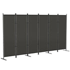 HOMCOM - Séparateur de pièce autoportant 6 panneaux pour bureau à domicile - gris charbon-Conception à six panneaux, idéale pour créer un espace personnel ou diviser de grandes pièces 
