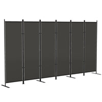 HOMCOM - Séparateur de pièce autoportant 6 panneaux pour bureau à domicile - gris charbon-Conception à six panneaux, idéale pour créer un espace personnel ou diviser de grandes pièces 
