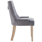 Modway - Pose Performance Velvet Chaise à manger Ensemble de 4 - Gris-Pieds en bois naturel