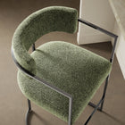 Modway - Huron Dos courbé Tissu et métal Tabouret de comptoir - Feuille d’argent-Siège et dossier rembourrés