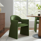 Modway - Talia Performance Velvet Fauteuil à manger - Vert mousse-Larges accoudoirs angulaires