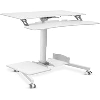 Mount-It! - Poste de travail informatique mobile assis-debout - blanc-Emportez votre poste de travail informatique partout avec notre bureau assis-debout mobile tout-en-un MI-7979W