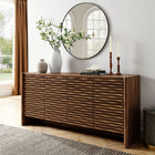 Modway - Emric Wave 66" 4 portes Buffet - Noyer-Étagères intérieures ajustables