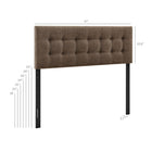 Modway - Emily Tissu tapis Tête de lit Queen size, Moka-Touffage de boutons