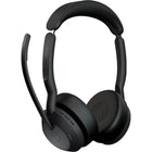 Jabra - Casque sans fil stéréo USB-A Evolve2 55 Link380a avec support - Teams-Conception stéréo avec coussins en mousse